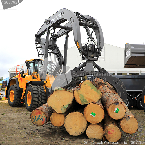Image of Volvo Wheel Loader With Timber Grapples