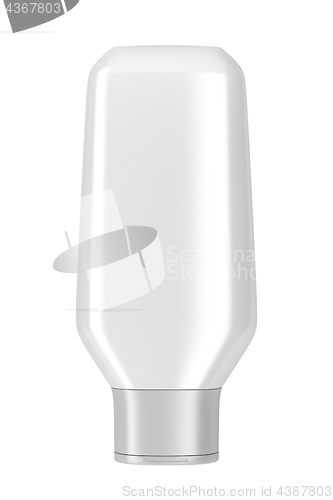 Image of White plastic bottle for shampoo