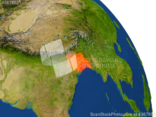 Image of Map of Bangladesh in red