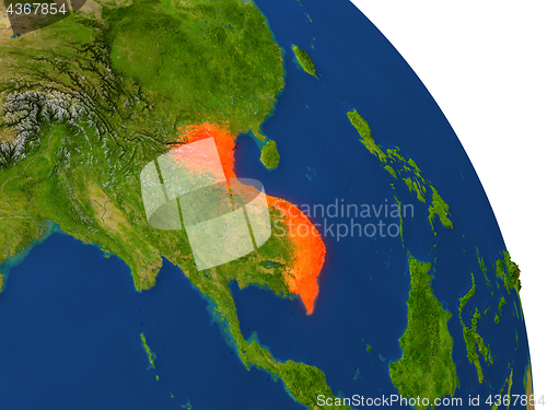 Image of Map of Vietnam in red