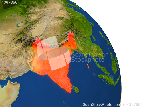 Image of Map of India in red
