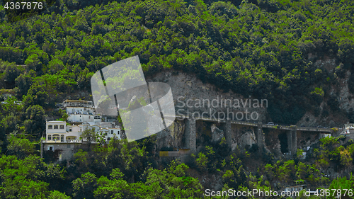 Image of The sinuous road along the Amalfi coast in southern Italy