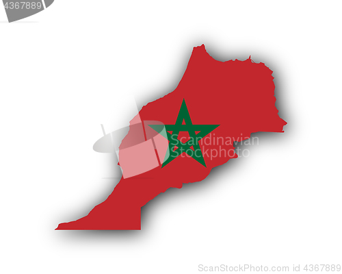Image of Map and flag of Morocco
