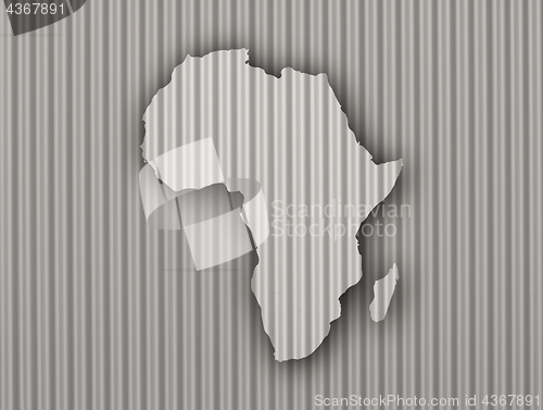 Image of Map of Africa on corrugated iron