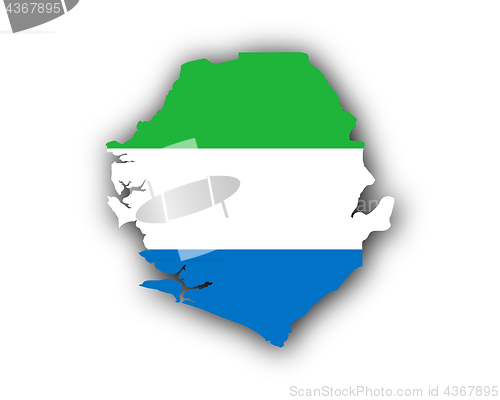 Image of Map and flag of Sierra Leone