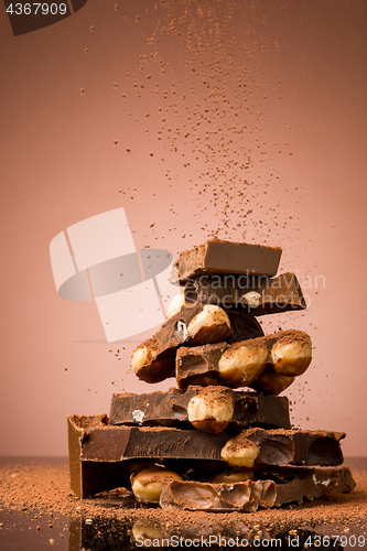 Image of Pile of broken chocolate