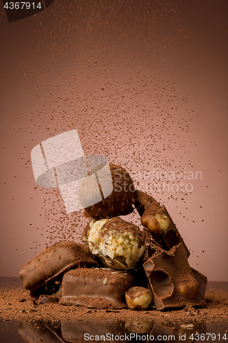 Image of Pile of broken chocolate