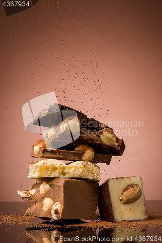 Image of Pile of broken chocolate