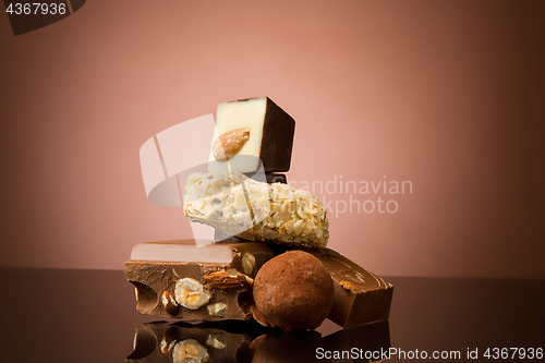 Image of Pile of broken chocolate