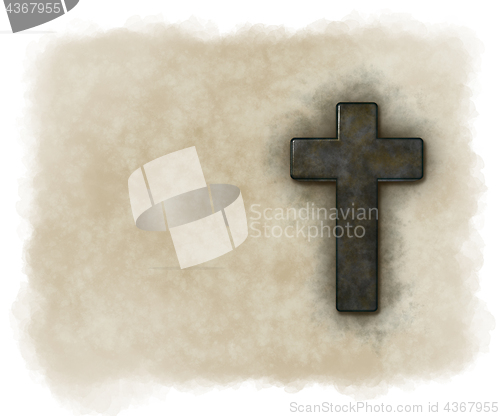 Image of christian cross on grunge background - 3d illustration