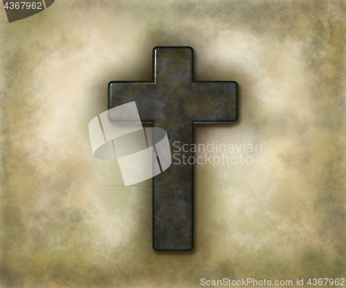 Image of christian cross on grunge background - 3d illustration