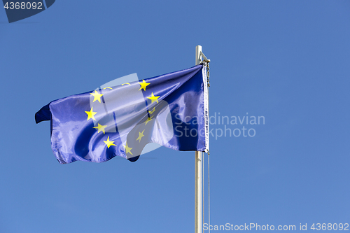 Image of Flag of European Union on a flagpole