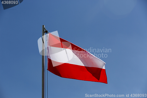 Image of National flag of Austria on a flagpole