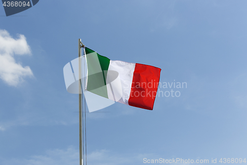 Image of National flag of Italy on a flagpole