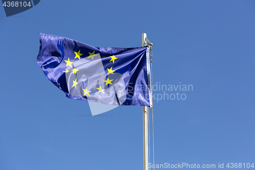 Image of Flag of European Union on a flagpole