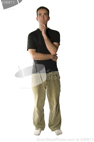 Image of Isolated Young Man Looking Up