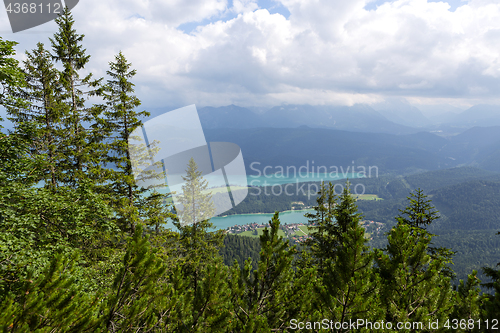 Image of View from mountain Herzogstand, Bavaria, Germany