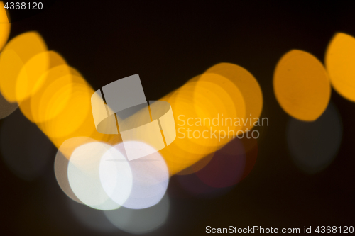 Image of Colorful bokeh on black background