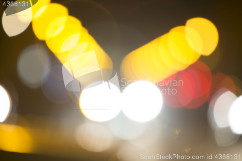 Image of Colorful bokeh on black background