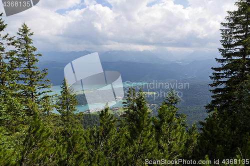 Image of View from mountain Herzogstand, Bavaria, Germany