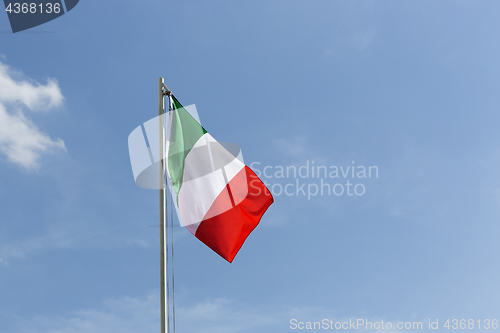 Image of National flag of Italy on a flagpole