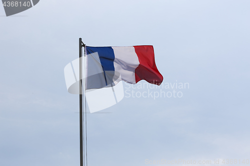 Image of National flag of France on a flagpole