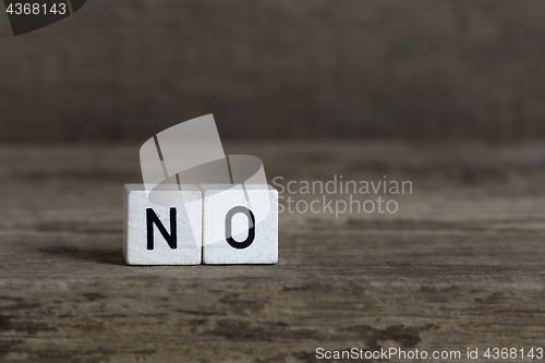 Image of No, written in cubes