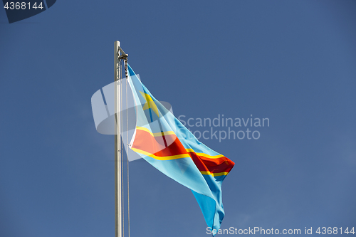 Image of National flag of Congo on a flagpole