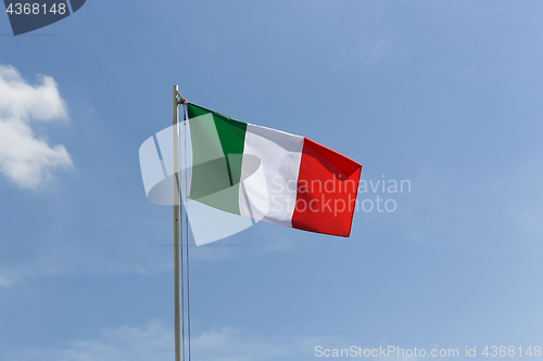 Image of National flag of Italy on a flagpole