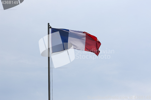 Image of National flag of France on a flagpole