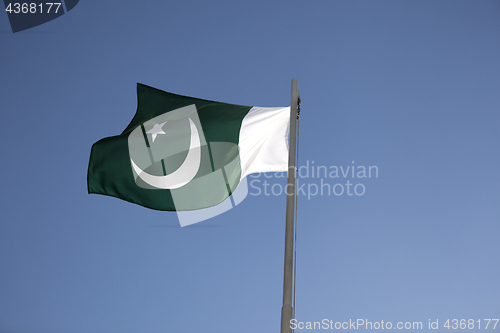 Image of National flag of Pakistan on a flagpole