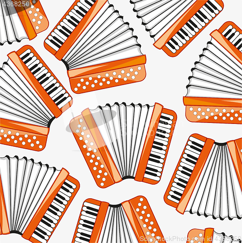 Image of Music instrument accordeon decorative pattern