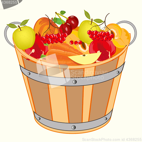 Image of Bucket with fruit and berry