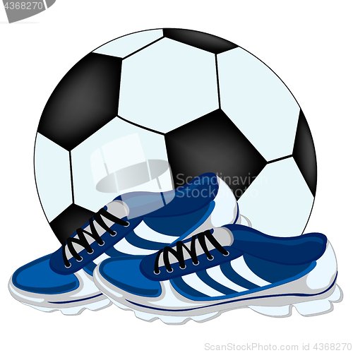Image of Soccer ball and atheletic footwear