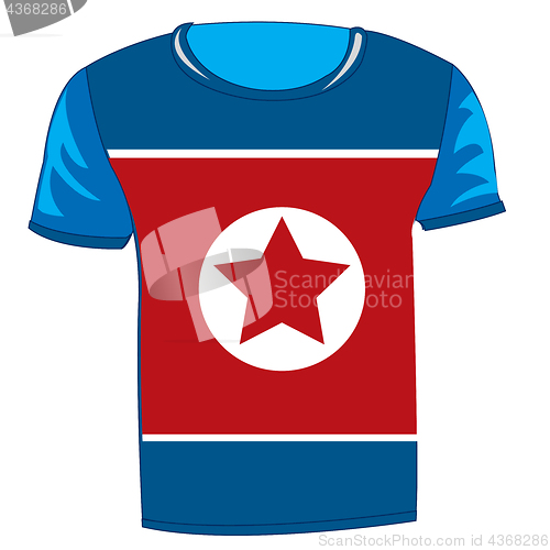 Image of T-shirt with flag of the north korea