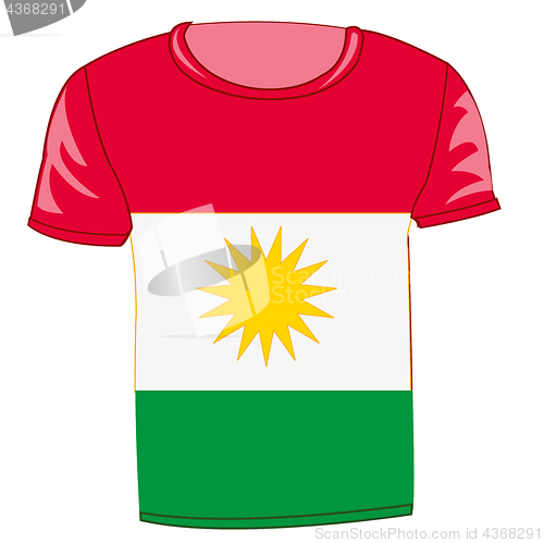 Image of T-shirt with flag of the kurds