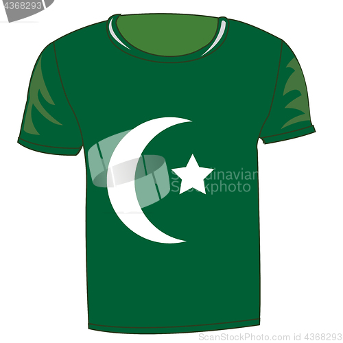 Image of T-shirt with flag of the pakistan