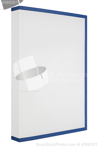 Image of White book with blue frame around