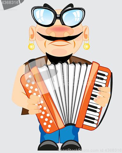 Image of Man plays on accordeon