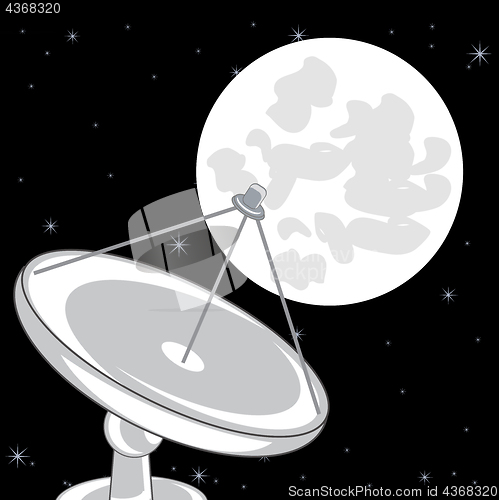 Image of Satellite dish and moon