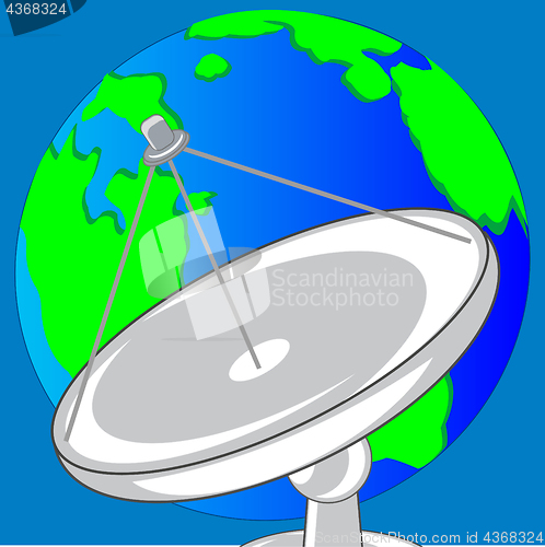 Image of Satellite dish and planet land