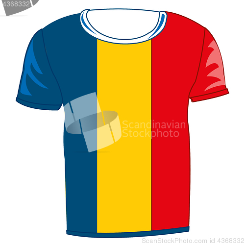 Image of T-shirt with flag Romania