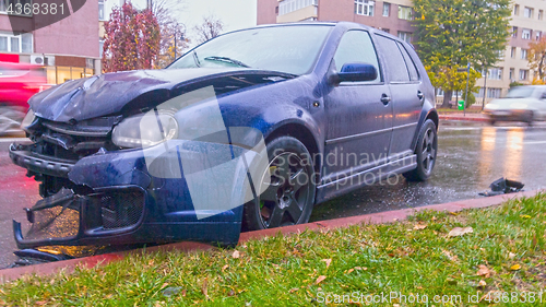 Image of Front crashed car