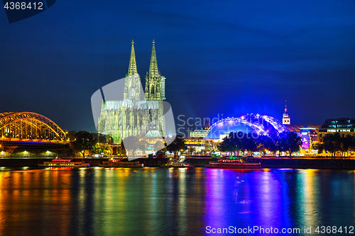 Image of Cologne overview after sunset