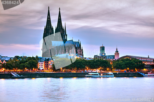 Image of Cologne overview after sunset