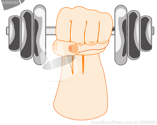 Image of Hand raising dumbbell