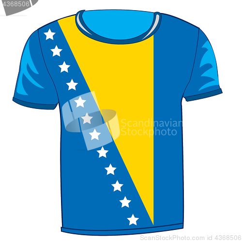 Image of T-shirt with flag Bosniya and Gercegovina
