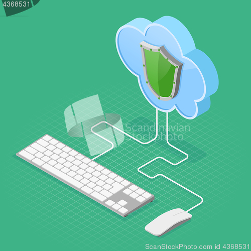Image of Cloud Computing Technology Isometric