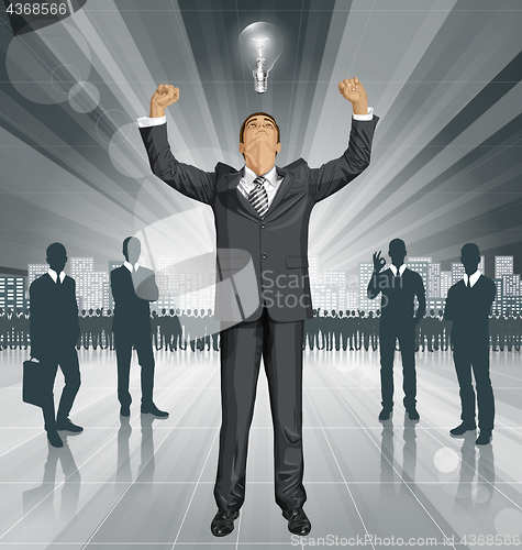 Image of Vector Businessman With Hands Up