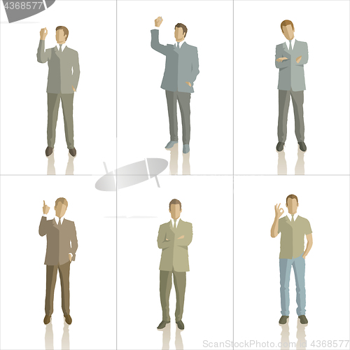 Image of Vector silhouettes of business people color